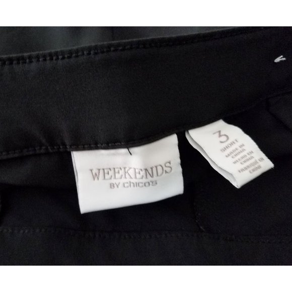 WEEKENDS By CHICO'S Black Dress Pants With Pockets - Women's 3 Short (XL-16) - Picture 6 of 6